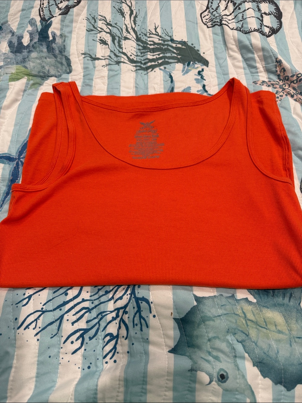 Women’s Sleeveless Ribbed Tank Top - Orange